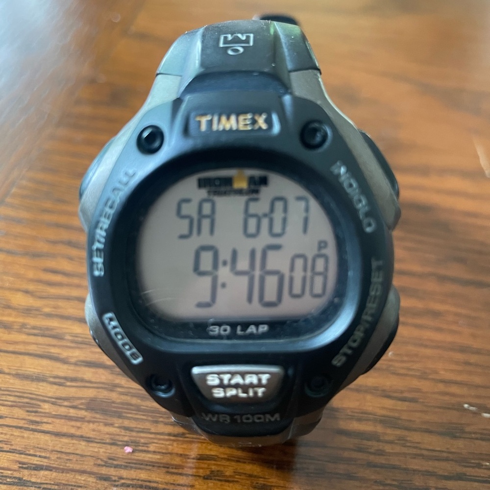 Ironman Timex Black Five-Button Digital Watch-Lifetime Battery Set for EST now!